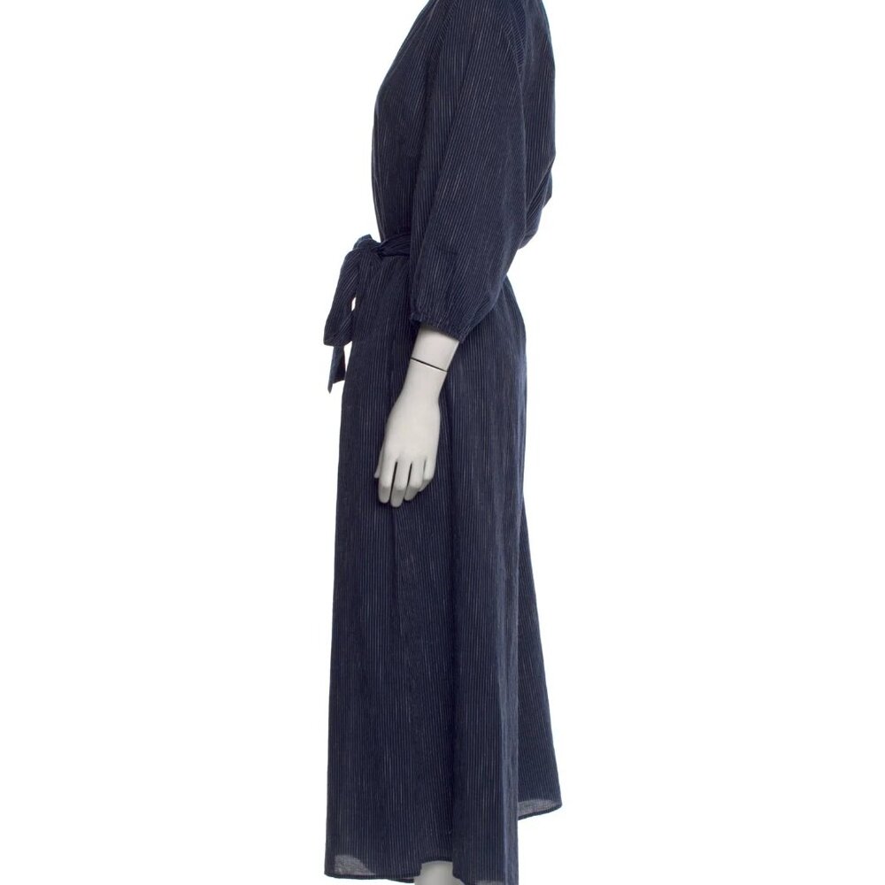 Apiece Apart Isla Wide Leg Jumpsuit 100% Cotton Navy Stripe 4 - Picture 3 of 9
